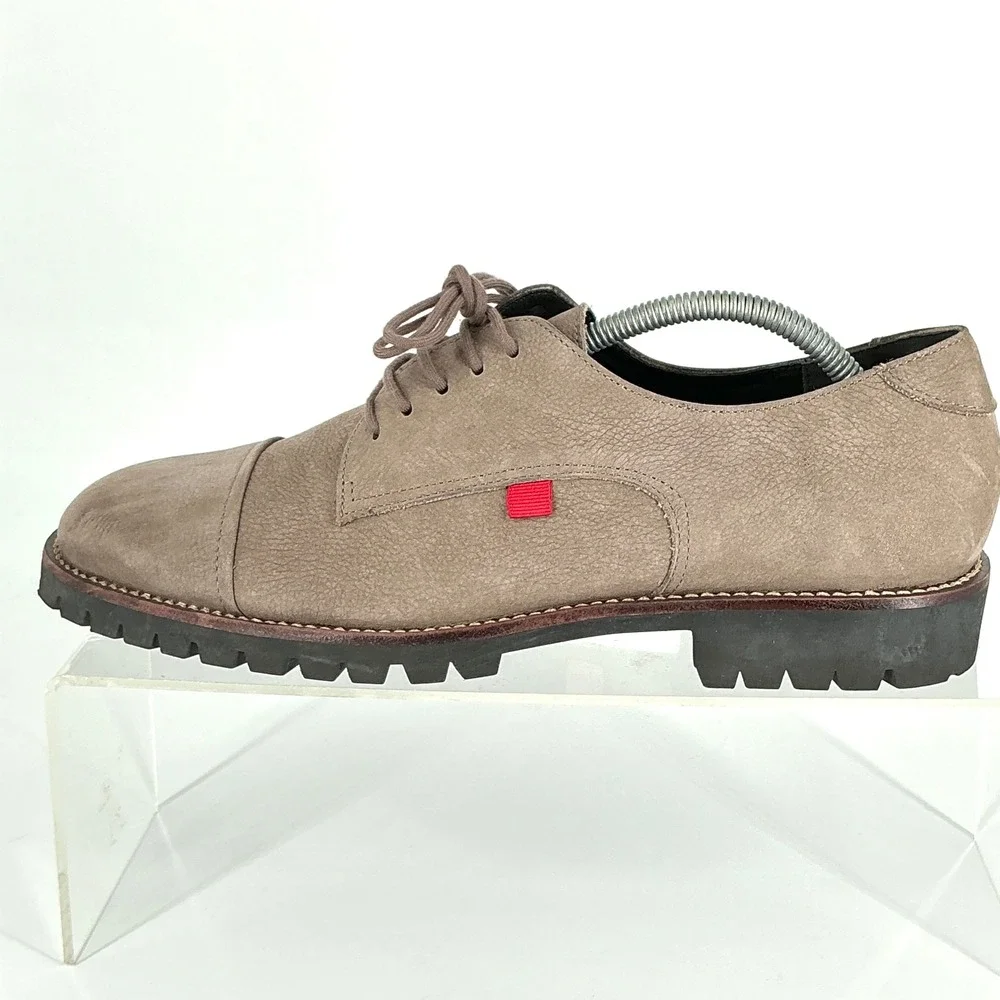 Marc Joseph New York William St 2.0 Mens 9 Taupe Leather Cap‎ Toe Lug Oxfords